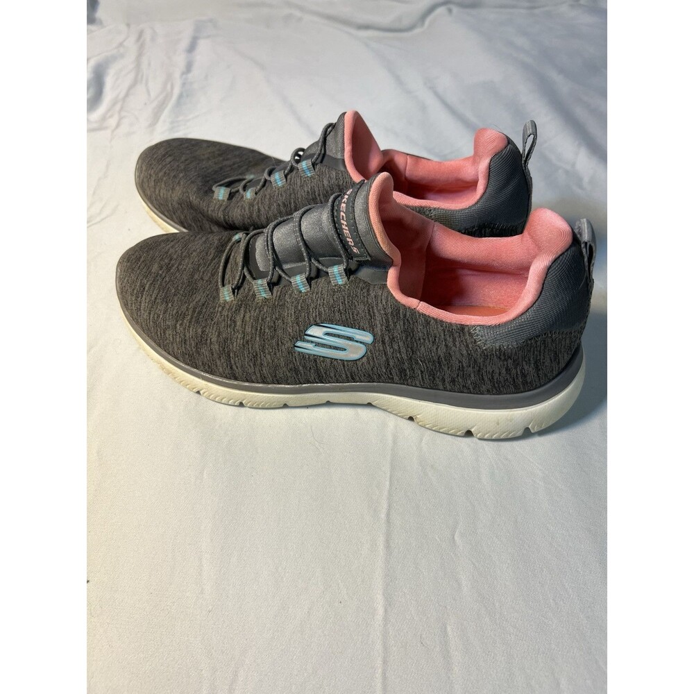 Skechers Womens Summit Quick Getaway 12983 Gray Pink Casual Shoes Sneakers Sz 6